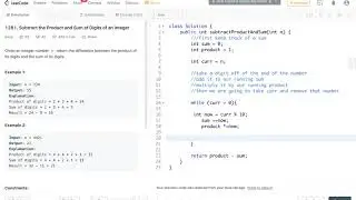 [[Leetcode]] Subtract the Product and Sum of Digits of an Integer