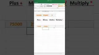 how to plus(+) minus(-) divide(/) and multiply(*) in excel