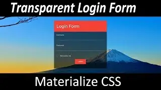 Materialize Css - Transparent Login Form