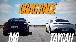 Drag Race : Porsche Taycan VS BMW M8