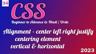 CSS alignment centerign elements vertically and horizontally | CSS tutorial in Hindi Urdu