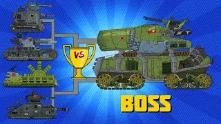 Battle of steel monsters with SUPER BOSS - Cartoons about tanks