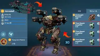 [WR] Oxy HEIMDALL w/ Avalon & 3x Titan Repair Amplifier | War Robots Gameplay 9.9.9