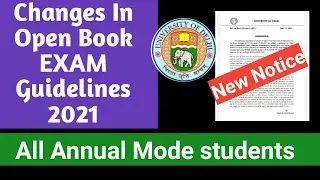 Du SOL| Some Changes in SOL Open Book exam Guidelines June 2021 | New Notice