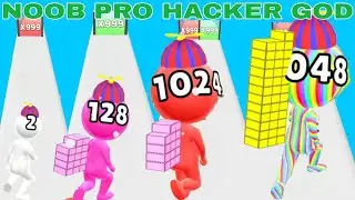 NOOB VS PRO VS HACKER VS GOD in Stair Runner 2048