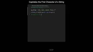 Capitalize the First Character of a String in Python | Python Examples | Python Coding Tutorial