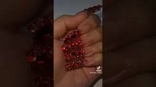 Red Bling Ombré Acrylic Nails ❤️