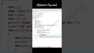 Using Alphabet Create Pyramid Program in C #shorts