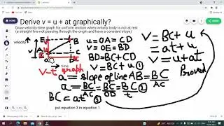 Derivation of first equation of motion (in english class 9)