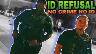 MAN STOPPED FOR WALKING ON A SIDEWALK! - ID REFUSAL