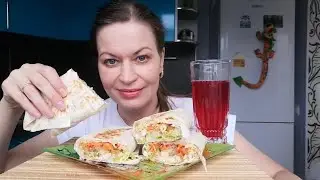 МУКБАНГ ШАУРМА/MUKBANG SHAWARMA ЕДА ОБЖОР