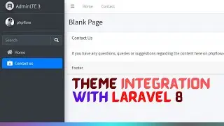 Theme Integration with Laravel 8 | Admin LTE Theme Integration with Laravel