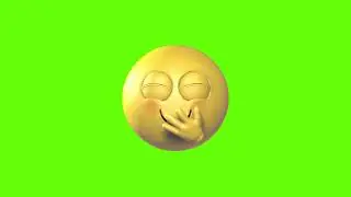 3D Shy Smile face Emoji Loop Green Screen Animation | Royalty-Free