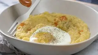 Overnight Cheesy Grits with Sunny-Side Up Eggs