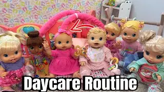 Baby Alive doll Daycare Routine with new baby alive doll feeding and changing baby doll