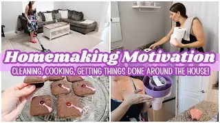 CLEAN WITH ME, EASY DINNER, + HOMEMAKING MOTIVATION