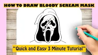 How to draw BLOODY SCREAM MASK