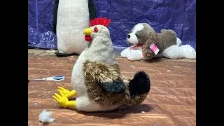 Destroy Stuffed Animal Chicken Classic Rip And Pull With Scissors!