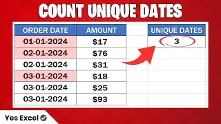 Count Unique Dates in Excel