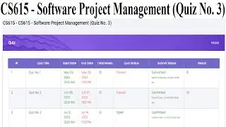 CS615 - Software Project Management (Quiz No. 3)