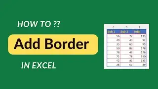 How to add Border in Excel | Change Border Color #Exceltutorial 2023/2024