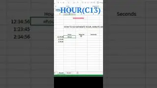 TIME in Excel Calculate HOURS MINUTES and SECONDS Separately in Excel #exceltutorial  #excelformula