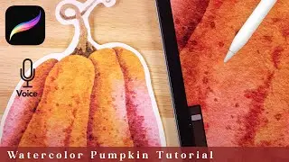 Pumpkin Watercolor Tutorial // FREE BRUSHES // Watercolor for Procreate Tutorial