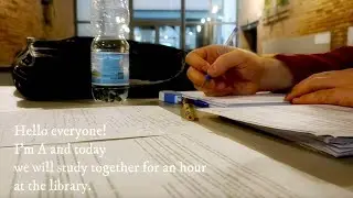 Study With Me 1 Hour at The Library with REAL Sound - ASMR