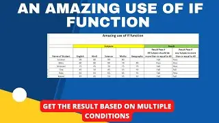 Amazing use of IF function | Nested IF function | How to Use the IF Function in Excel