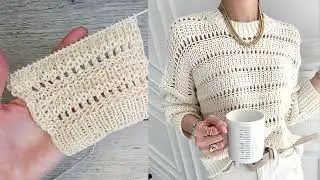 Красивый узор для джемпера. Knitting pattern for jumper, sweater.