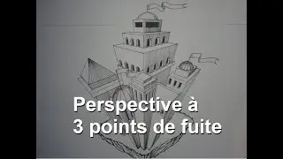 4e secondaire Dessin #8 Bâtiment en perspective à 3 points de fuite