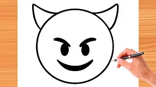 How to Draw THE DEVIL EMOJI easy - Drawing Step by Step