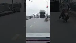 Dashcam footage captures moment bridge collapses in Vietnam after Typhoon Yagi