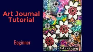 Mixed Media Art Journal Tutorial-3 WAYS TO USE STENCILS - BEGINNER