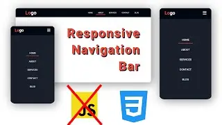 Responsive Navigation Bar Using Pure CSS | No Js | #DeveloperHub