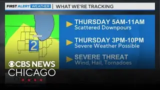 Downpours Thursday morning, severe weather possible Thursday late in Chicago