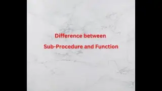 Excel VBA Tutorial | What is the difference between Sub-Procedure and Function