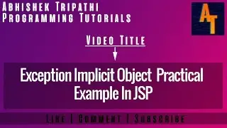 Exception Handling in JSP Part-15 #  exception implicit Object # errorPage #