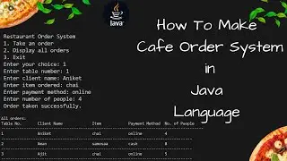 Cafe Order System using java langauge || Java Language Project