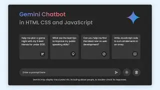 Build A Google Gemini Chatbot in HTML CSS & JavaScript | Chatbot Like ChatGPT and Gemini