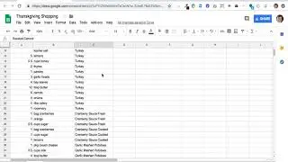 Pivot Table: Thanksgiving Shopping List