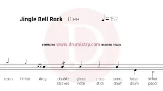 Glee - Jingle Bell Rock [Drumless Karaoke] Drum Score (No vocals backing track)