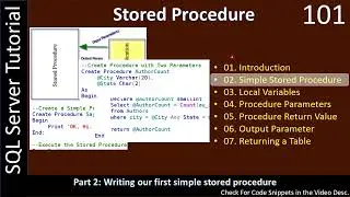 Stored Procedure | Part 2 - Creating Simple Stored Procedure | SSMS TSQL Tutorial #101