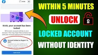 Without identity in 5 minutes lock id unlock | how to unlock facebook locked account | get started