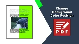 How to change a background color position in a pdf file in PDF-XChange Editor