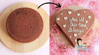 DIY Heart Cake: Transform a round cake into a heart shape | Easy Valentine's Day Cake