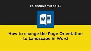 Change Page Orientation to Landscape in Word | Microsoft Word Tutorial #21