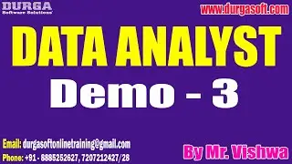 DATA ANALYST tutorials || Demo - 3 || by Mr. Vishwa On 26-07-2024 @8:30AM IST