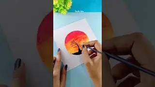 Easy Oil Pastels Drawing | Sunset Drawing #shorts #oilpastel #art #satisfying