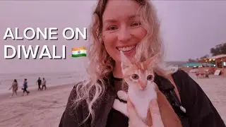 Russian girl is alone for Diwali night 🇮🇳 in Arambol and Morjim - vlog, dance, talks❤️